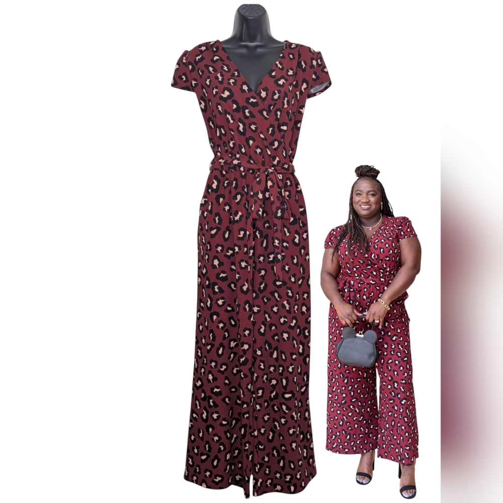 LuLaRoe Karen Leopard Jumpsuit (M)
